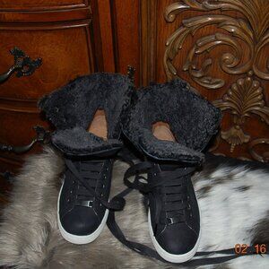 UGG black fur lined High top Sneakers New